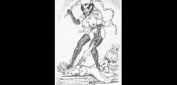  whipped and marked fiendish femdom bdsm art cartoons comics